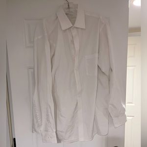 White mens button down dress shirt VanHeusen